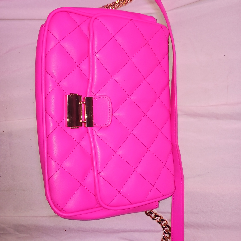 JustFab Pink Quilted Crossbody Bag